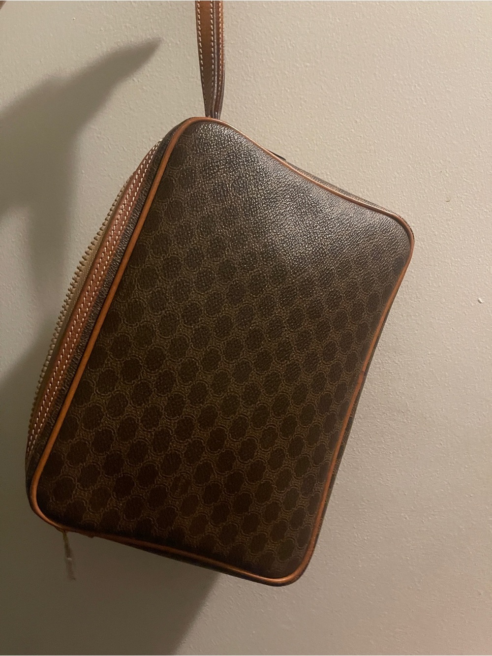 Authentic Vintage Celine Macadam Clutch Wristlet/ Zip closure & Front zip pocket - Picture 3 of 17